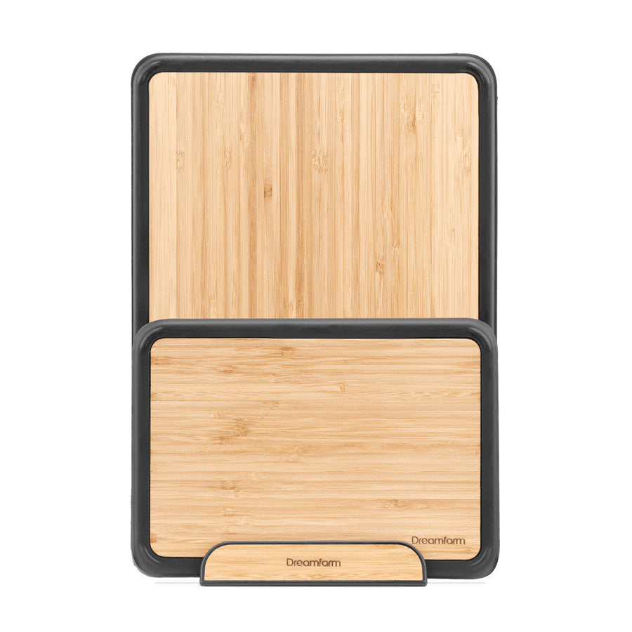 3 Piece Fledge Bamboo Chopping Board & Stand Set