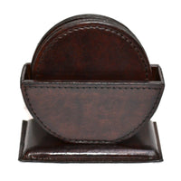 Thumbnail for 7 Piece Buffalo Leather Coaster & Holder Set