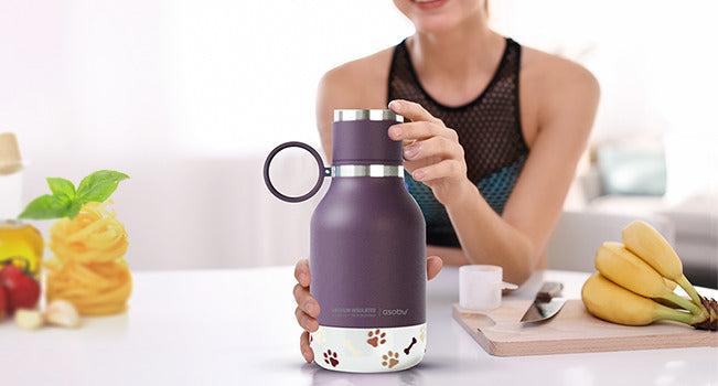 975ml Stainless Steel Travel Water Bottle with Dog Bowl