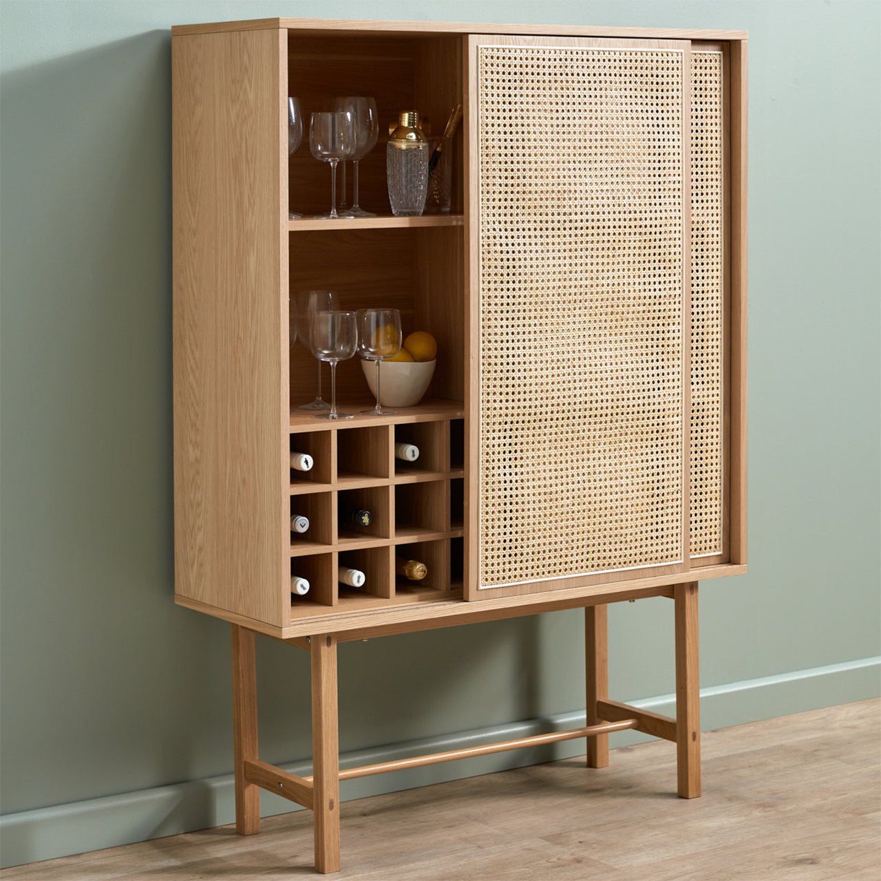 Inari Rattan Display Wine Cabinet
