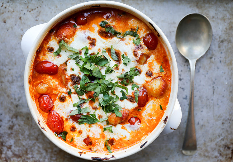 Chorizo & mozzarella baked gnocchi