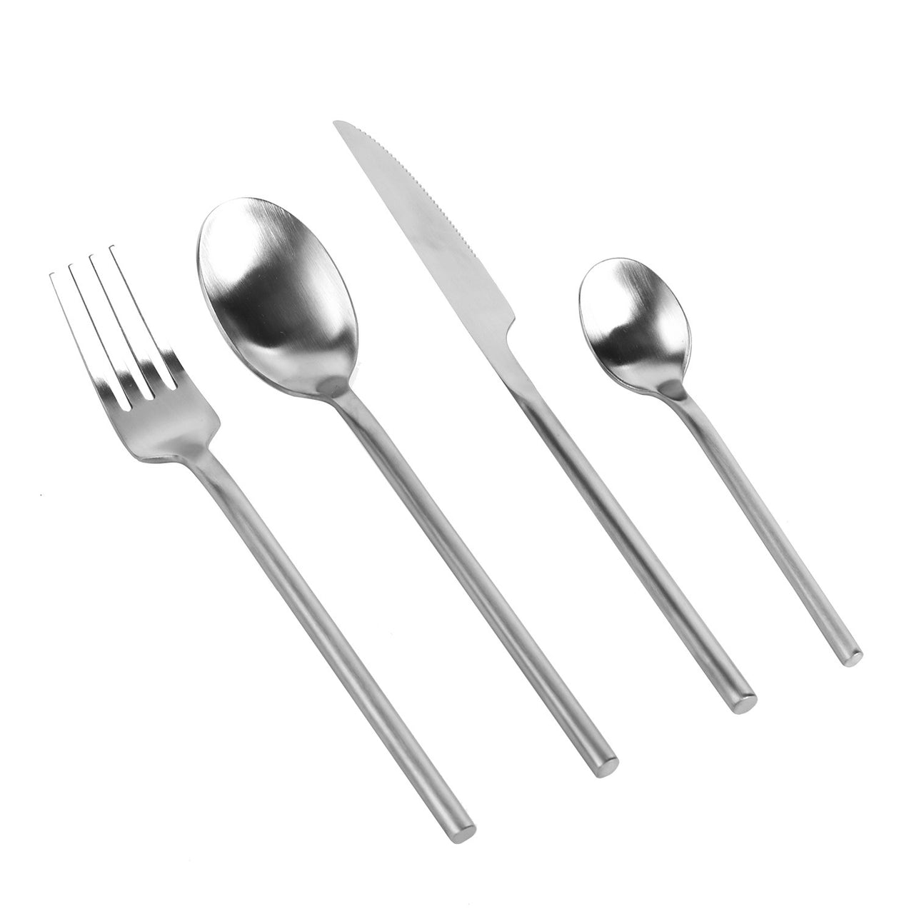 24 Piece Mirror Silver Polish Stainless Steel Cutlery Set