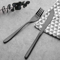 Thumbnail for 24 Piece Premium Black Titanium Alloy Cutlery Set