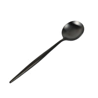 24 Piece Matte Black Polish Stainless Steel Cutlery Set
