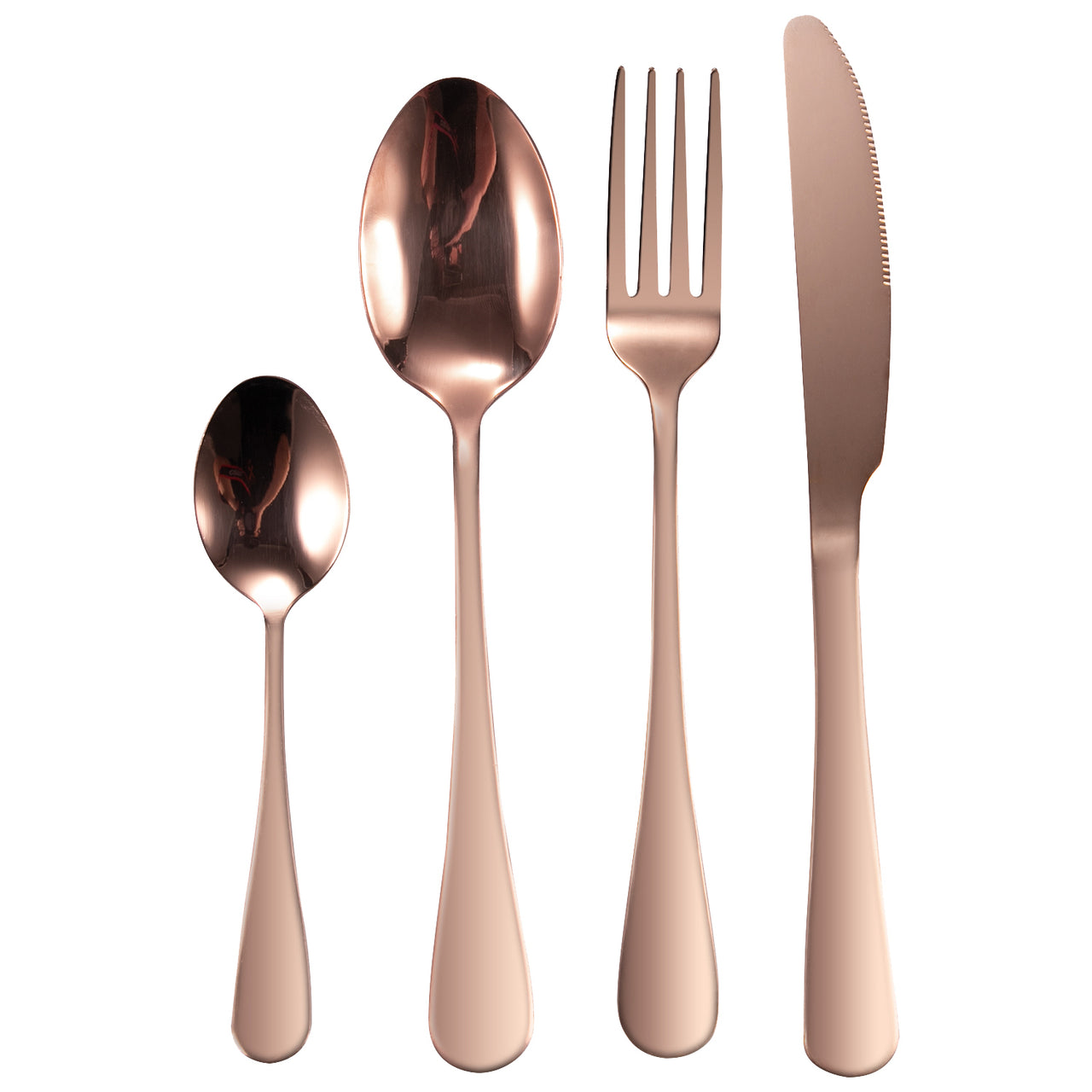 24 Piece Rose Gold Stainless Steel Cutlery Set