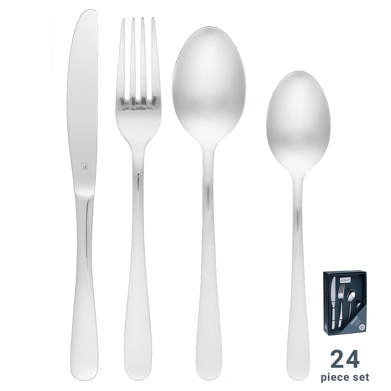 24 Piece Tablekraft Luxor Stainless Steel Cutlery Set