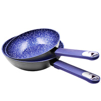 2 Piece Blue Marburg Aluminium Wok Set