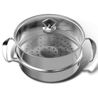 Thumbnail for 2 Piece Stainless Steel Steam Pot Set
