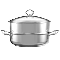 Thumbnail for 2 Piece Stainless Steel Steam Pot Set