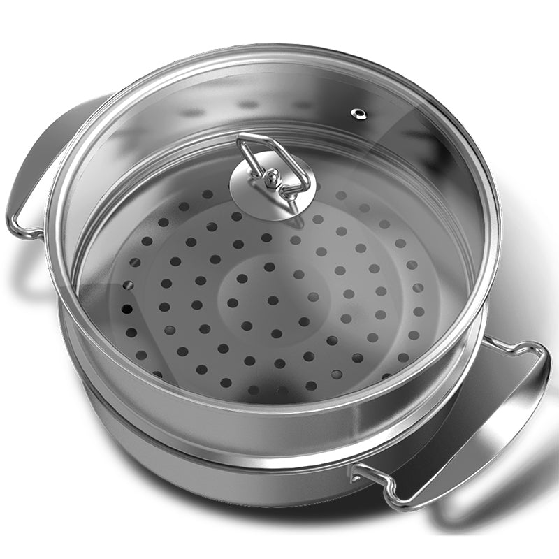 2 Piece Stainless Steel Steam Pot Set