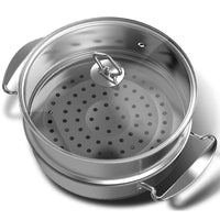 Thumbnail for 2 Piece Stainless Steel Steam Pot Set