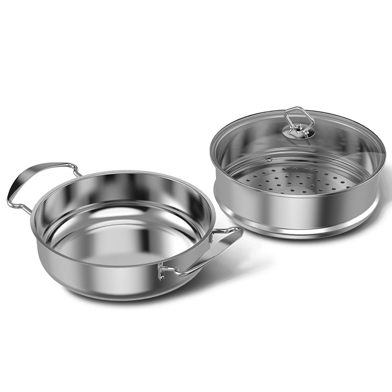 2 Piece Stainless Steel Steam Pot Set