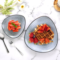 2 Piece Stoneware Entree & Dinner Plate Set