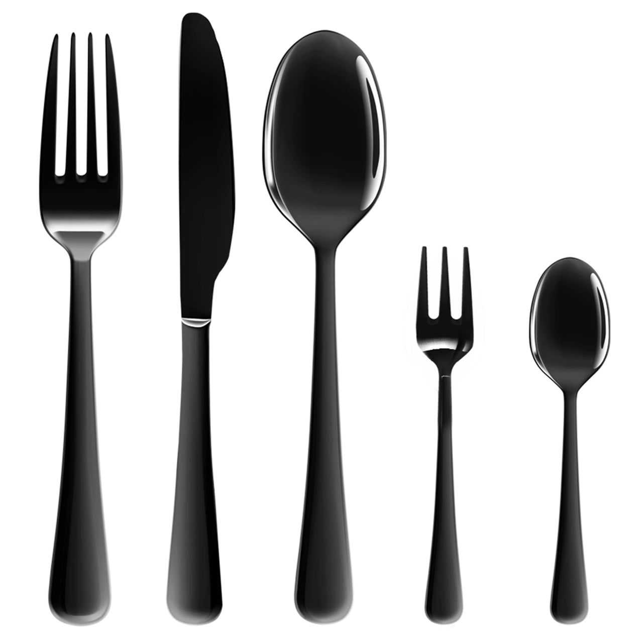 30 Piece Black Prism Stainless Steel Cutlery Set