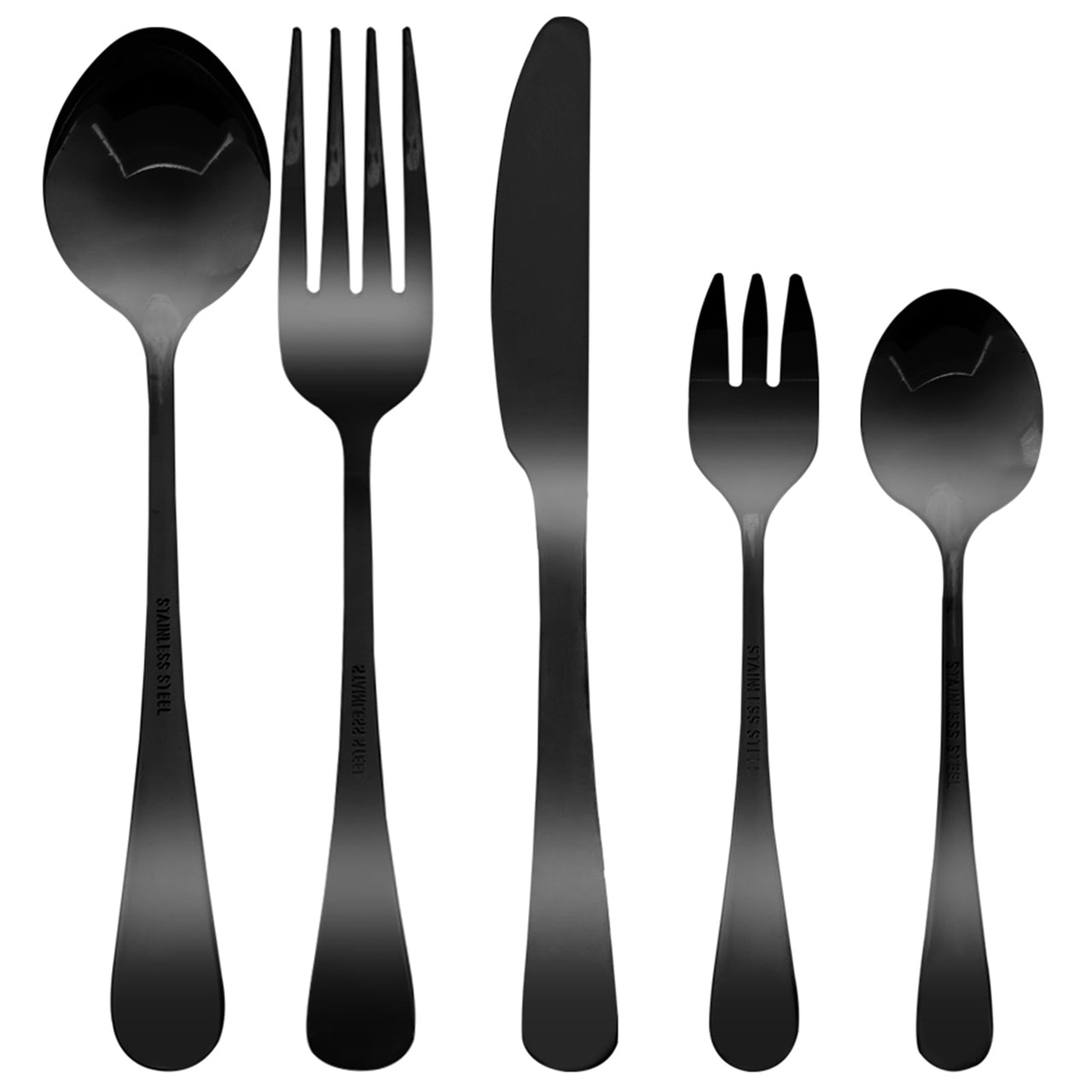 30 Piece Black Prism Stainless Steel Cutlery Set