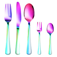 30 Piece Rainbow Prism Stainless Steel Cutlery Set