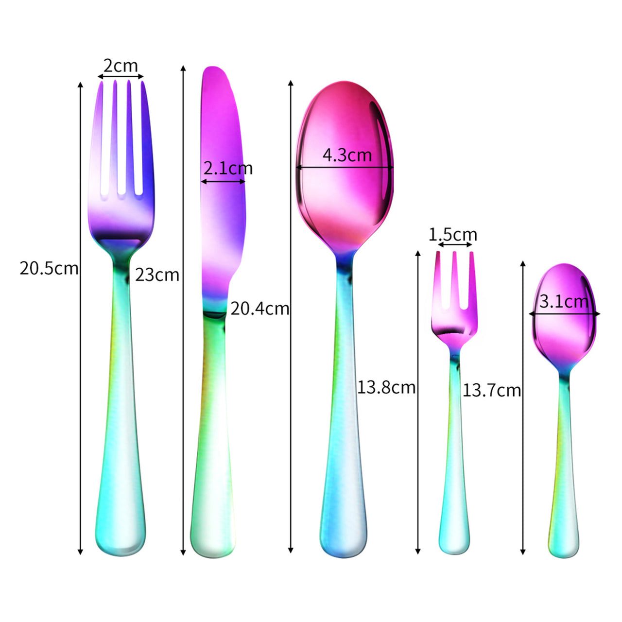 30 Piece Rainbow Prism Stainless Steel Cutlery Set
