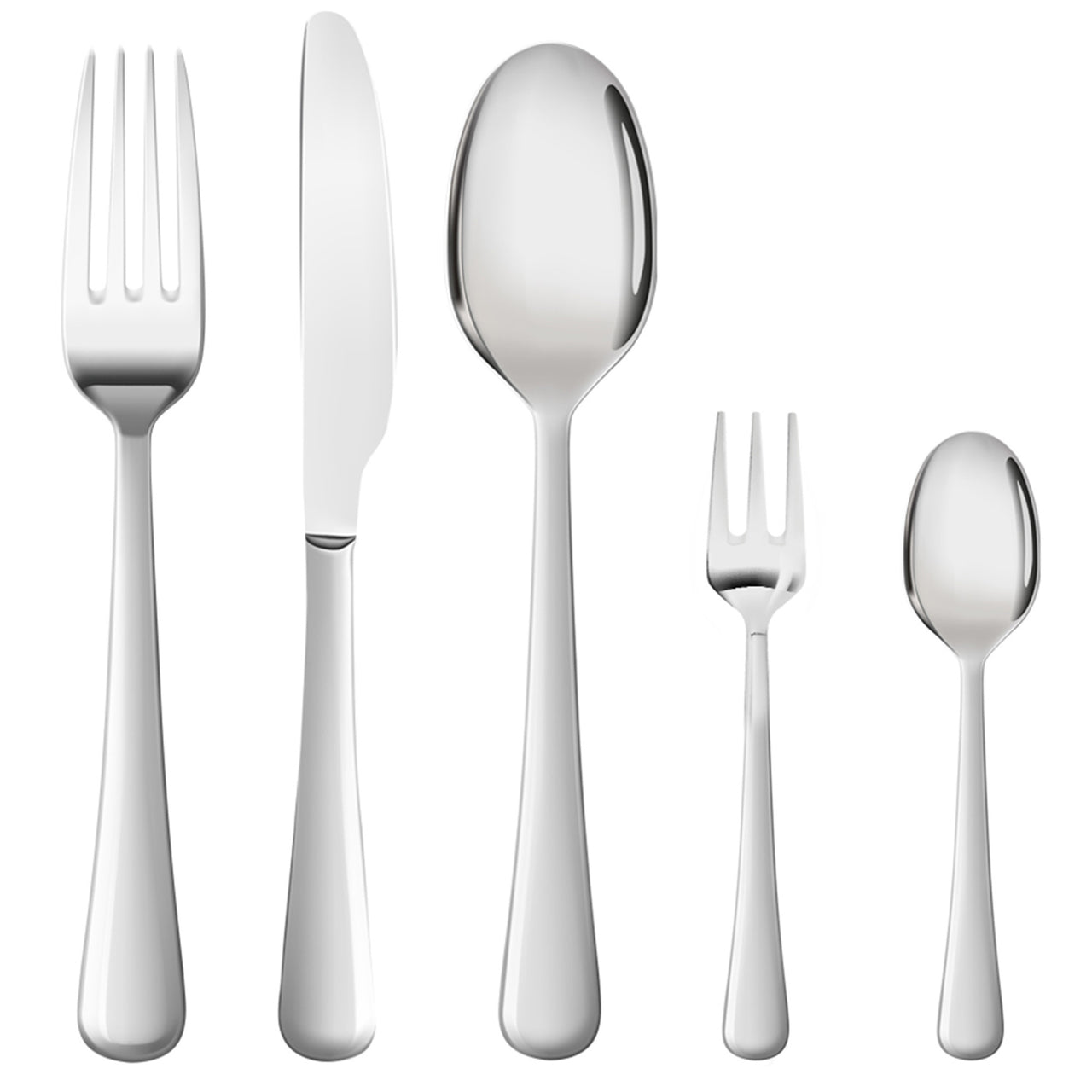 30 Piece Silver Prism Stainless Steel Cutlery Set