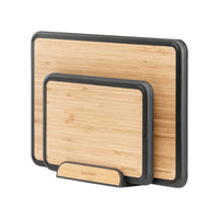 Thumbnail for 3 Piece Fledge Bamboo Chopping Board & Stand Set