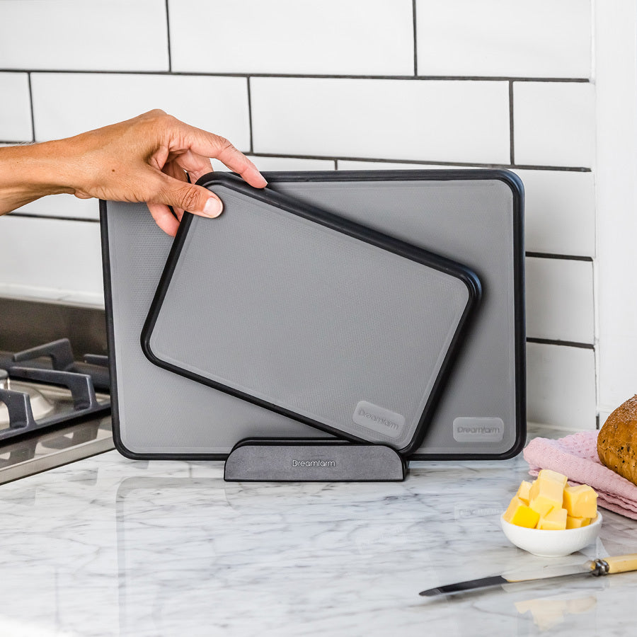 3 Piece Fledge Chopping Board & Stand Set