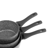 3 Piece Salter Black Aluminium Saucepan Set