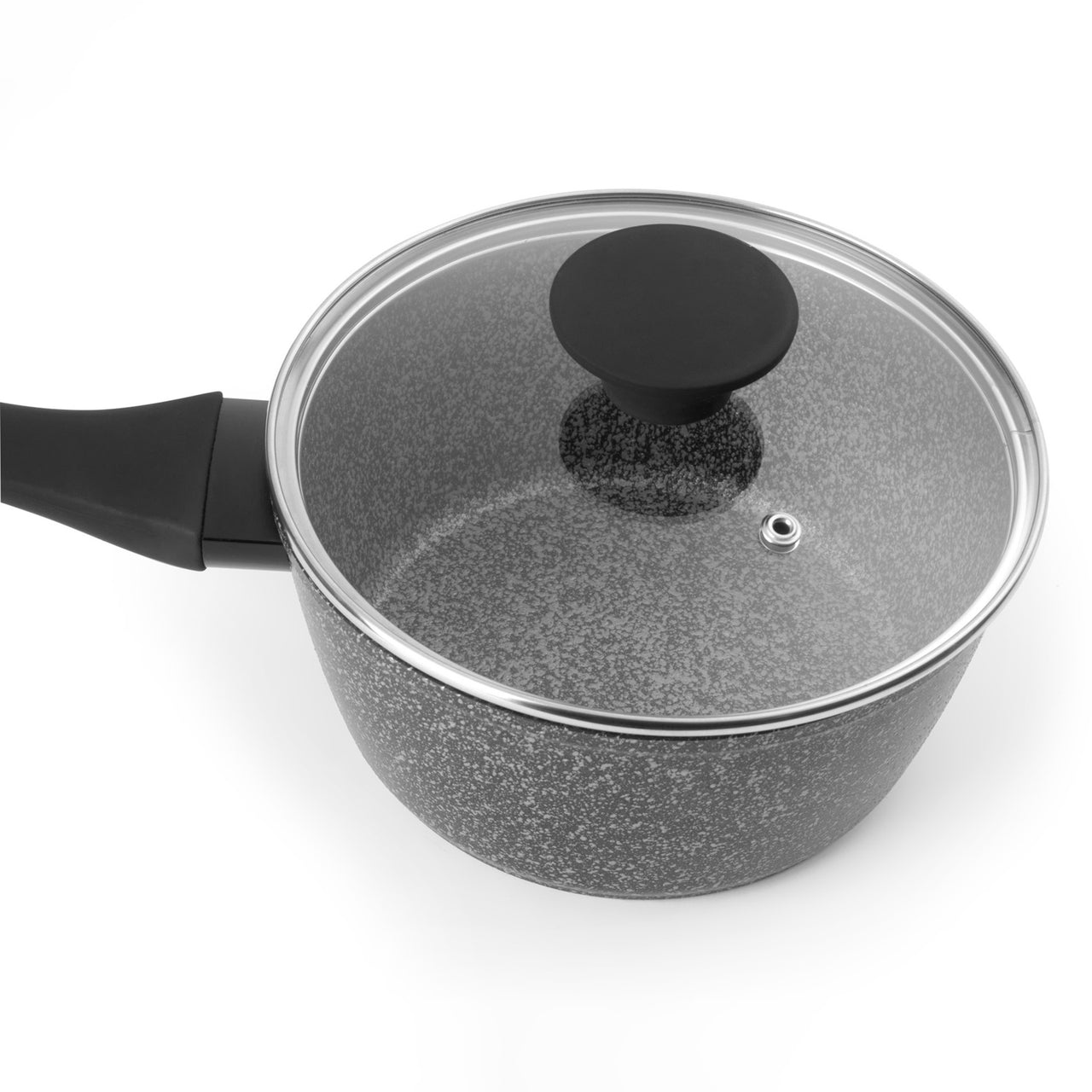 3 Piece Salter Black Aluminium Saucepan Set