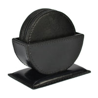 Thumbnail for 7 Piece Buffalo Leather Coaster & Holder Set