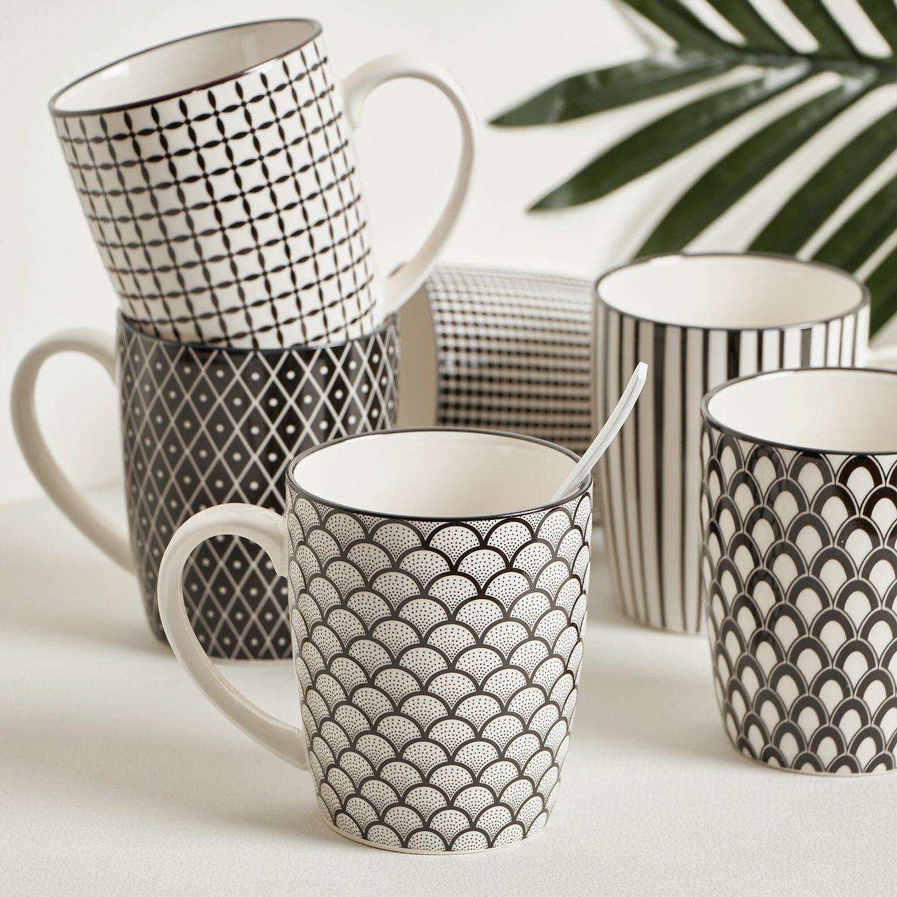 6 Piece Ava 300ml Ceramic Mug Set