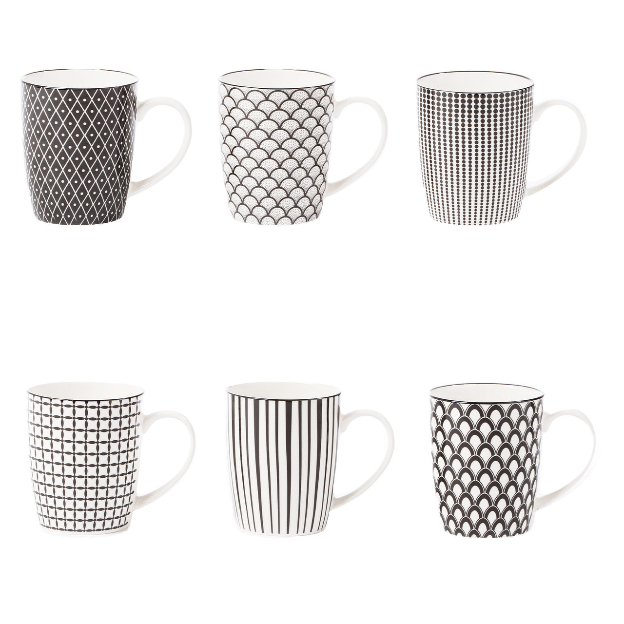 6 Piece Ava 300ml Ceramic Mug Set