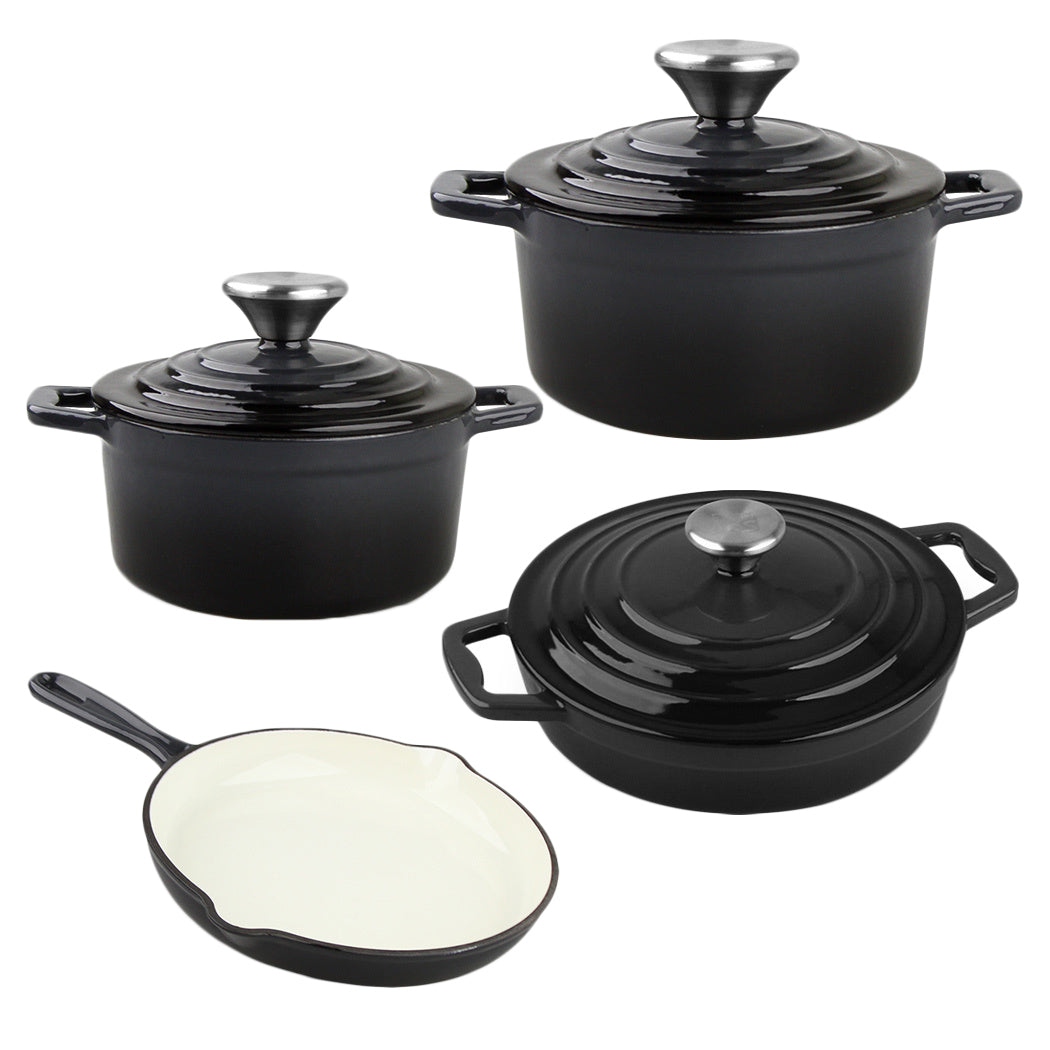 4 Piece Black Xanten Cast Iron Cookware Set
