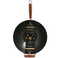 Black 35cm Non-Stick Carbon Steel Wok