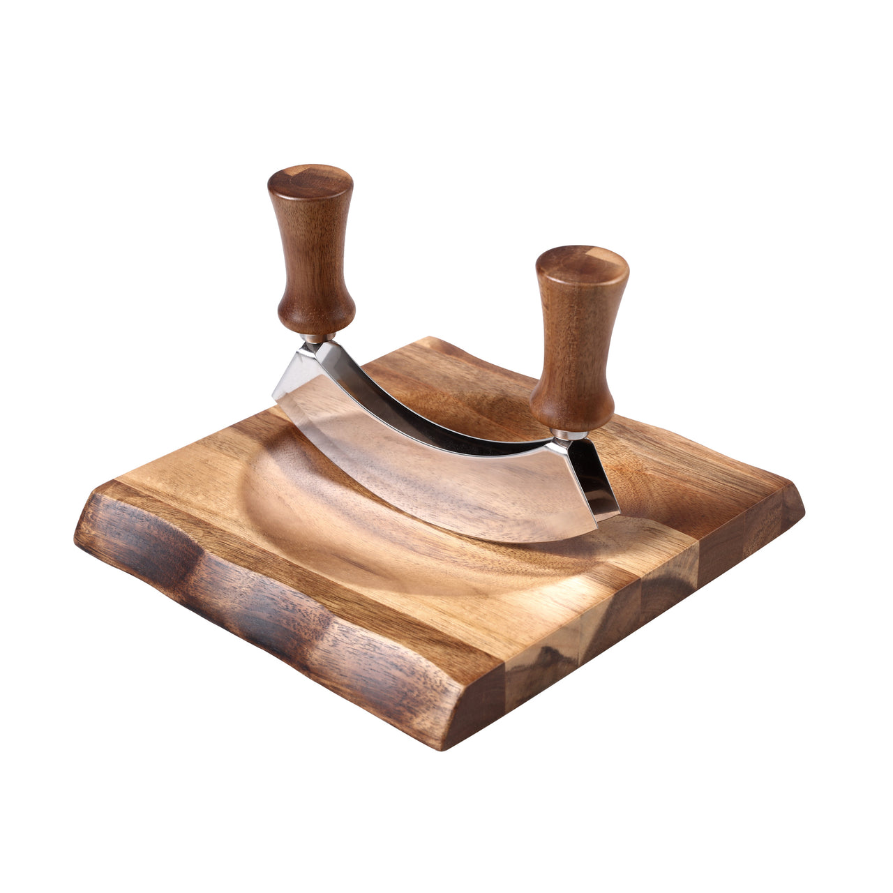 Acacia Cutting Board & Herb Chopper