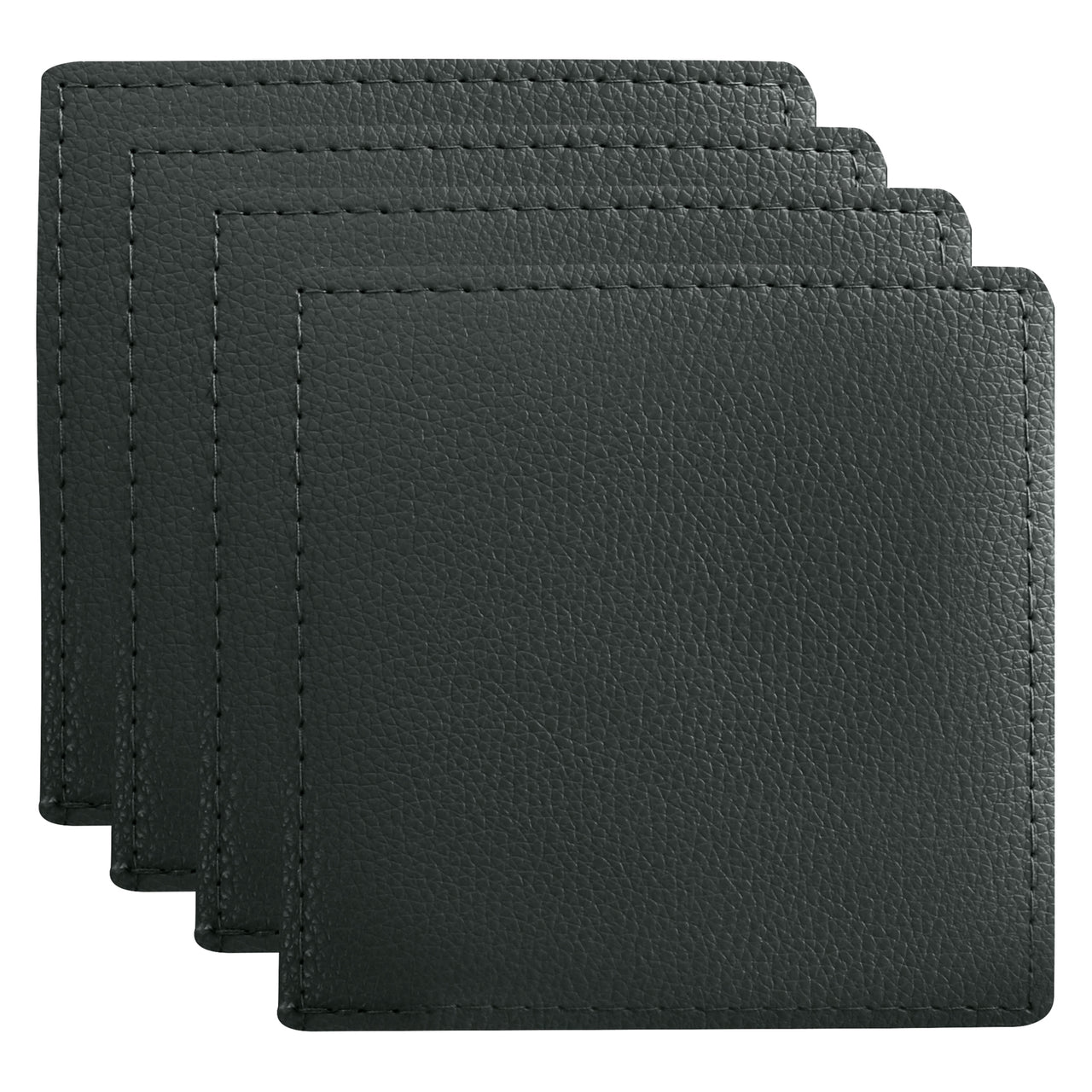 Charcoal Table Accents Faux Cowhide Leather Coasters (Set of 4)