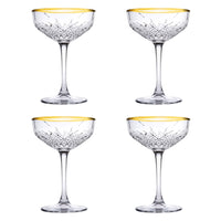 Thumbnail for Clear & Gold 255ml Champagne Glasses (Set of 4)