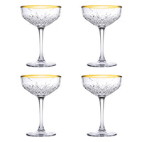 Clear & Gold 255ml Champagne Glasses (Set of 4)