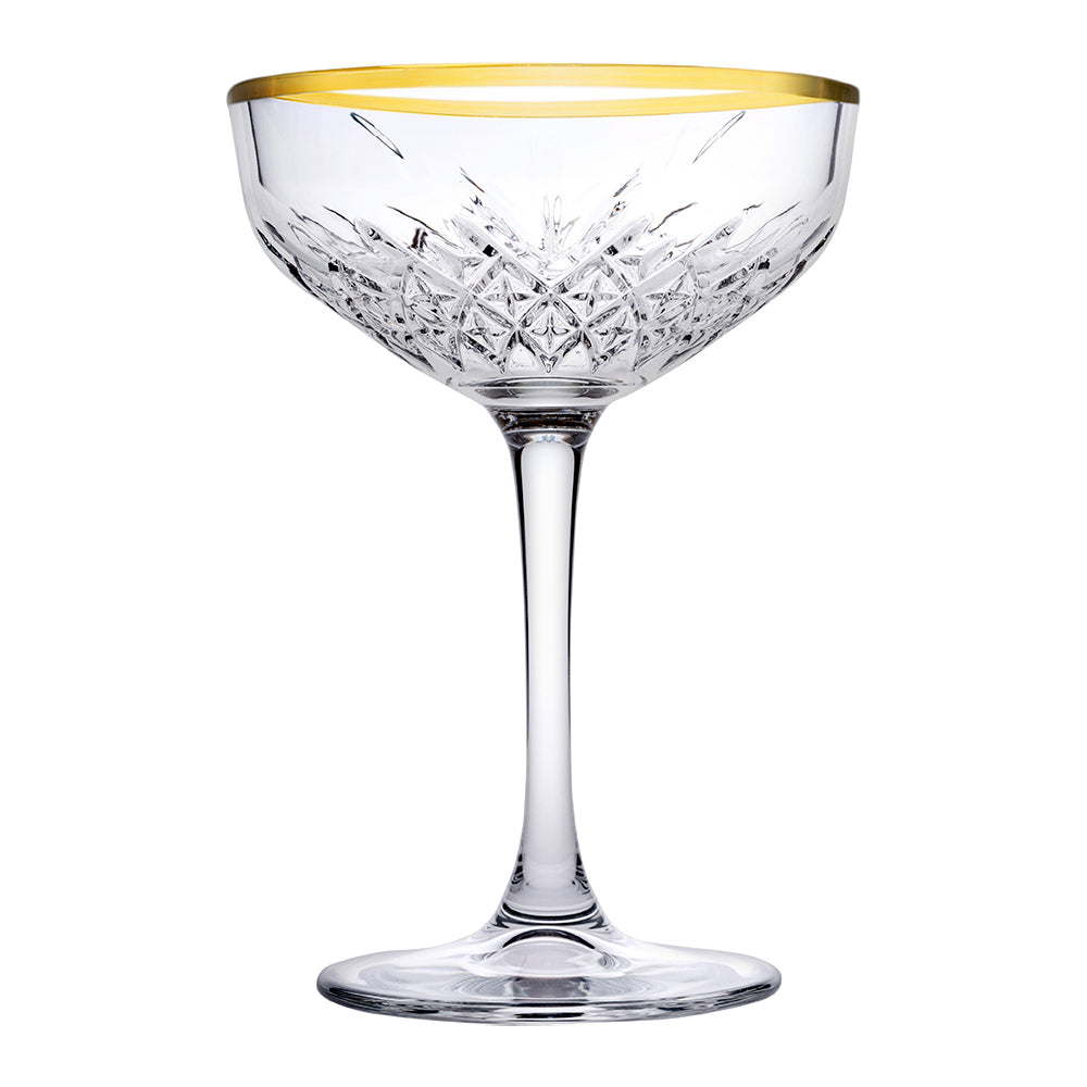 Clear & Gold 255ml Champagne Glasses (Set of 4)