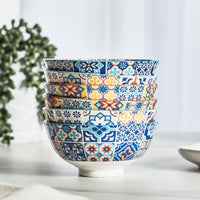 Thumbnail for 6 Piece Moroccan 12cm Porcelain Rice Bowl Set