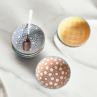 Thumbnail for 6 Piece Moroccan 12cm Porcelain Rice Bowl Set