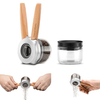 Thumbnail for 2 Piece Ortwo Beech Wood Pepper Mill & Jar Set