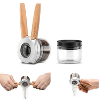 2 Piece Ortwo Beech Wood Pepper Mill & Jar Set
