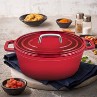 Thumbnail for Red 6.5L Round Cast Iron Casserole