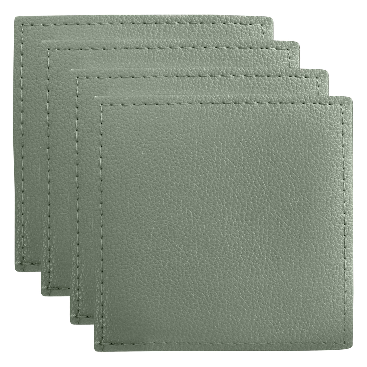 Sage Table Accents Faux Cowhide Leather Coasters (Set of 4)