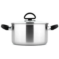 Thumbnail for Silver Riesa 5L Stainless Steel Casserole with Glass Lid