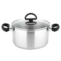 Thumbnail for Silver Riesa 5L Stainless Steel Casserole with Glass Lid