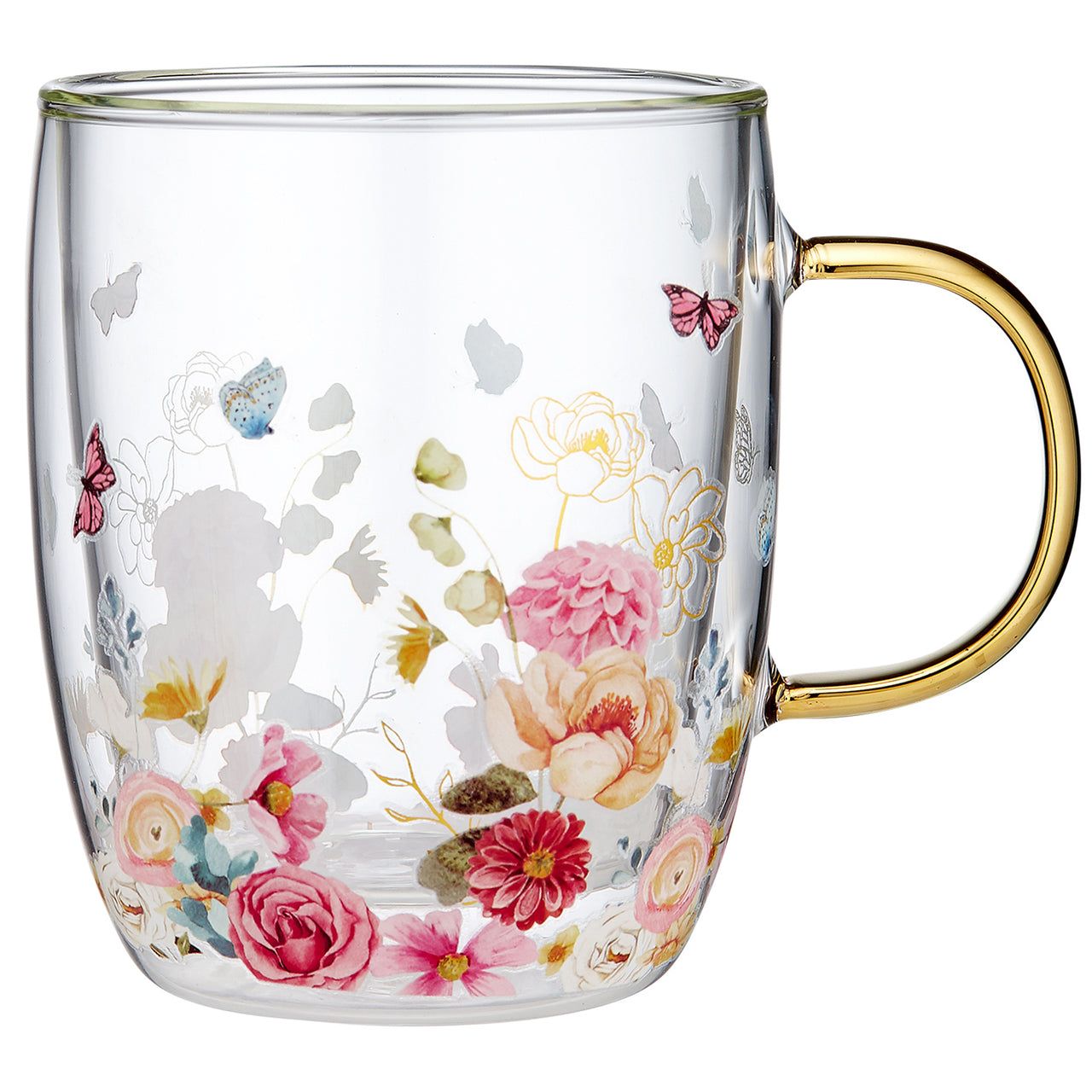 Springtime Soiree 380ml Double Wall Glass Mug