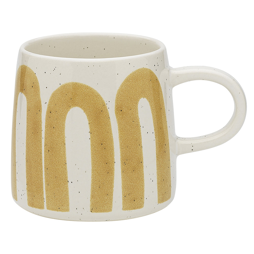 White & Yellow Nomad 340ml Stoneware Mugs (Set of 2)