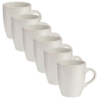 White Mari 400ml Ceramic Mugs (Set of 6)