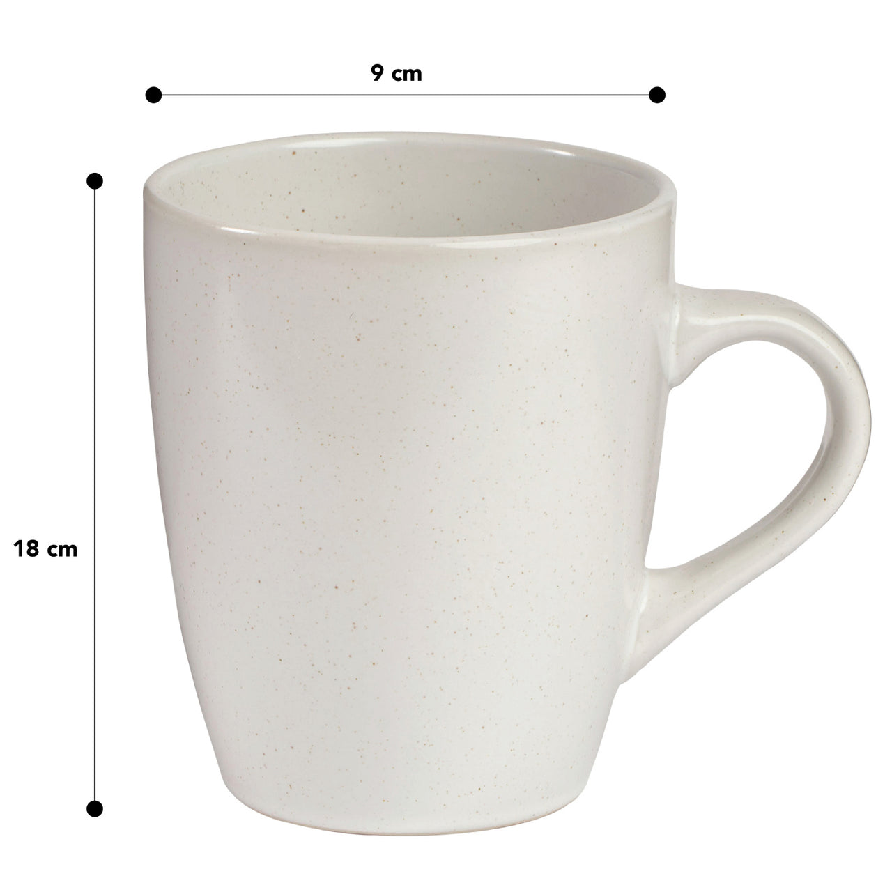 White Mari 400ml Ceramic Mugs (Set of 6)